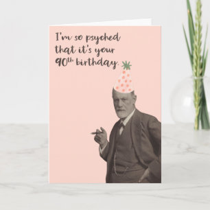 Carte Pink Freud Funny 90e anniversaire