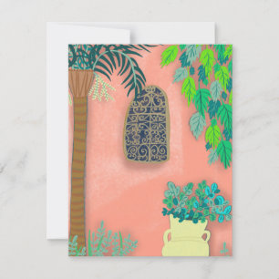 Carte Pink Garden Wall Secret Exotique Palm Tree
