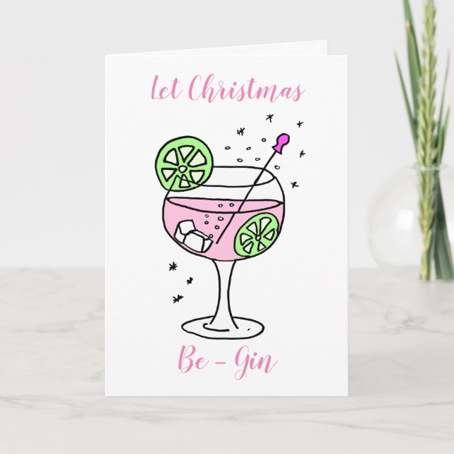 Carte Pink Gin Joyeux Noël (Devant)