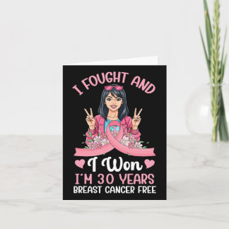 Carte Pink Girl I Fought Et I Won I'm 30 Years Breast C