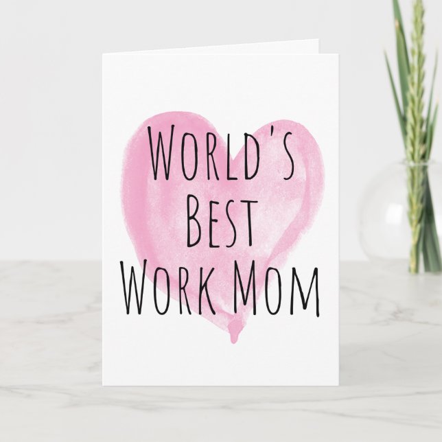 Carte Pink Heart World la meilleure maman de travail (Devant)