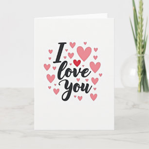 Carte « Pink Hearts I Love You »