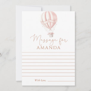 Carte Pink Hot Air Baloon Premier Anniversaire Message p