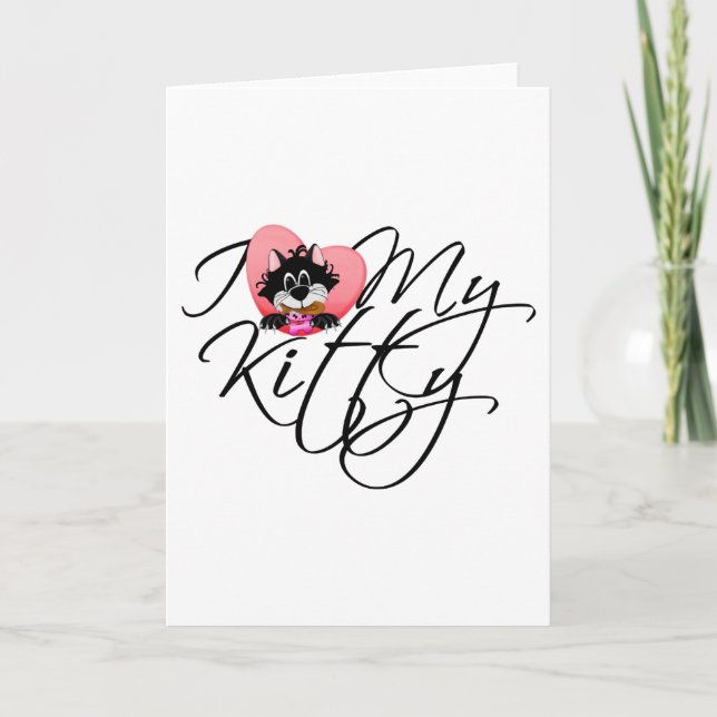 Carte Pink I Love My Kitty Tshirts et cadeaux (Devant)