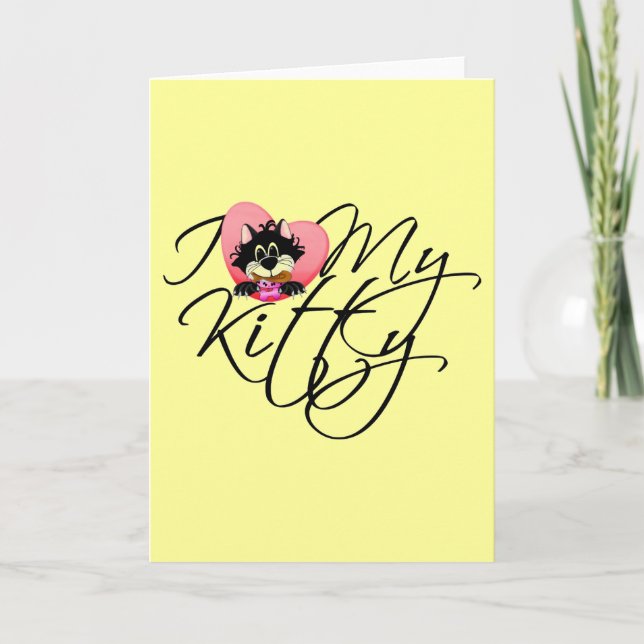 Carte Pink I Love My Kitty Tshirts et cadeaux (Devant)