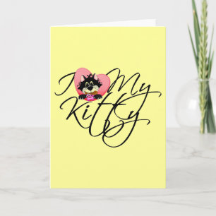Carte Pink I Love My Kitty Tshirts et cadeaux