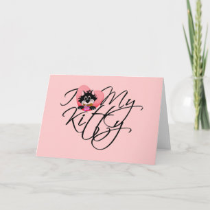 Carte Pink I Love My Kitty Tshirts et cadeaux