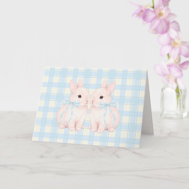 Carte Pink Marshmallow Bunny Rabbits Easter (Orchidée)