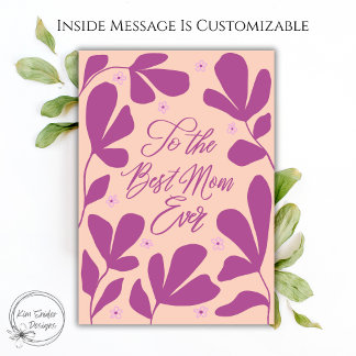 Carte Pink Modern Floral Best Mom Ever 