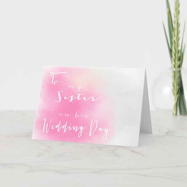 Carte Pink Ombre - À Ma Soeur Le Jour De Son Mariage (Devant)