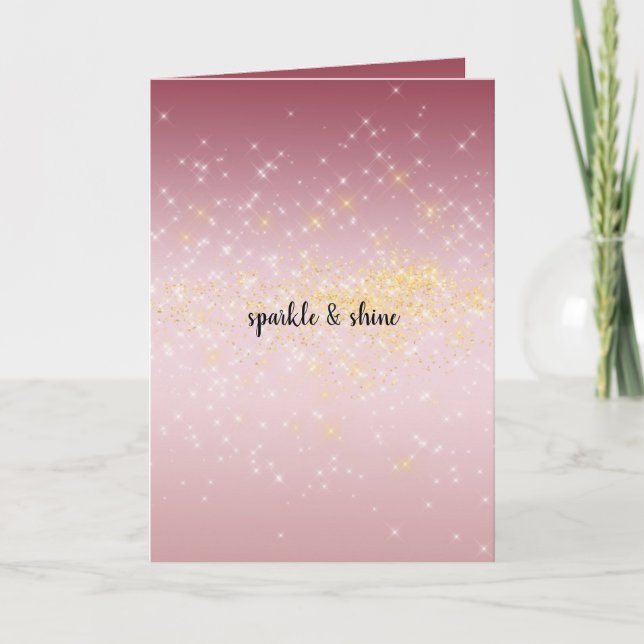 Carte Pink Ombre Gold White Sparkings (Devant)