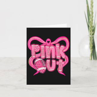 Carte Pink Out Football Coquette Rose Bow Cancer du sein