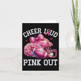 Carte Pink Out Football Pink Ribbon Cheval Cancer du Sei