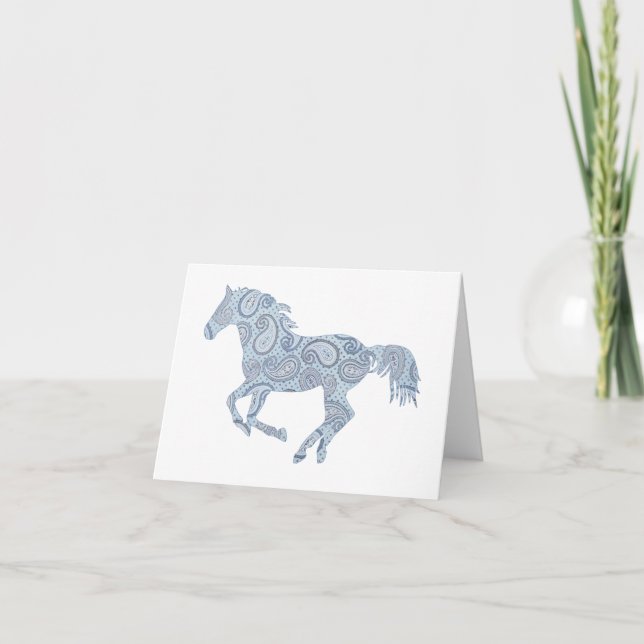 Carte Pink Paisley Horse Note Card (Devant)