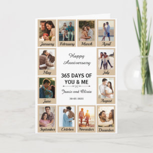 Carte Pink & Peach Modern 1er Anniversaire Photo Collage