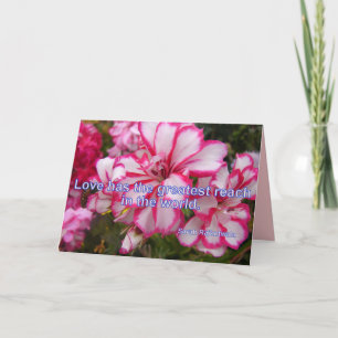 Carte Pink Pelargonium Love has the Greatest floral Card