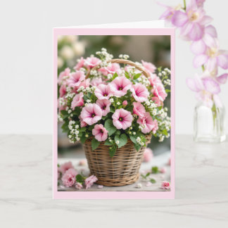 Carte Pink Petunias Personalize Birthday Back Too