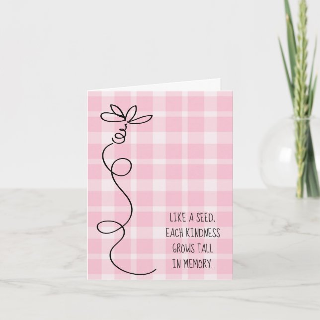Carte Pink plaid merci (Devant)