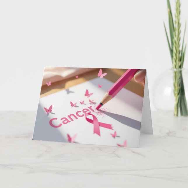 Carte Pink Ribbon Breast Cancer Awareness Text (Devant)