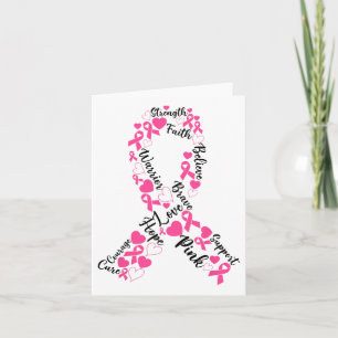 Carte Pink Ribbon Cancer du sein Mois de sensibilisation