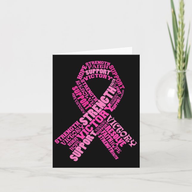 Carte Pink Ribbon Support Mois de sensibilisation au can (Devant)