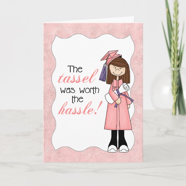 Carte Pink Tassel valait la peine d'une fille Hassle (Devant)