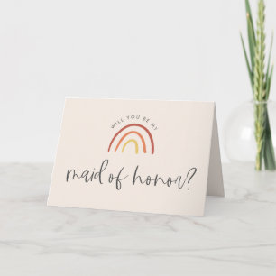 Carte Pink Terracotta Rainbow Maid Of Honor MOH Proposit