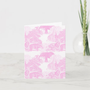 Carte Pink Toile Jungle Animaux Safari Chinoiserie