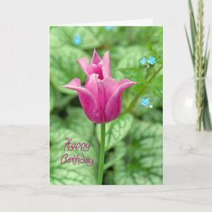 Carte Pink Tulip Joyeux anniversaire