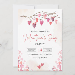 Carte Pink Valentine's Day Party