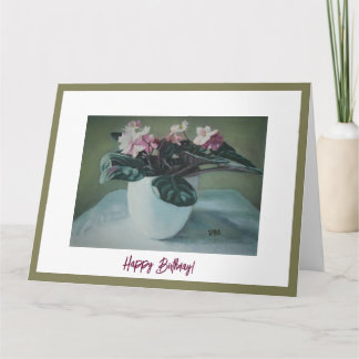 Carte Pink violet anniversaire art de pola.B.Alex Car