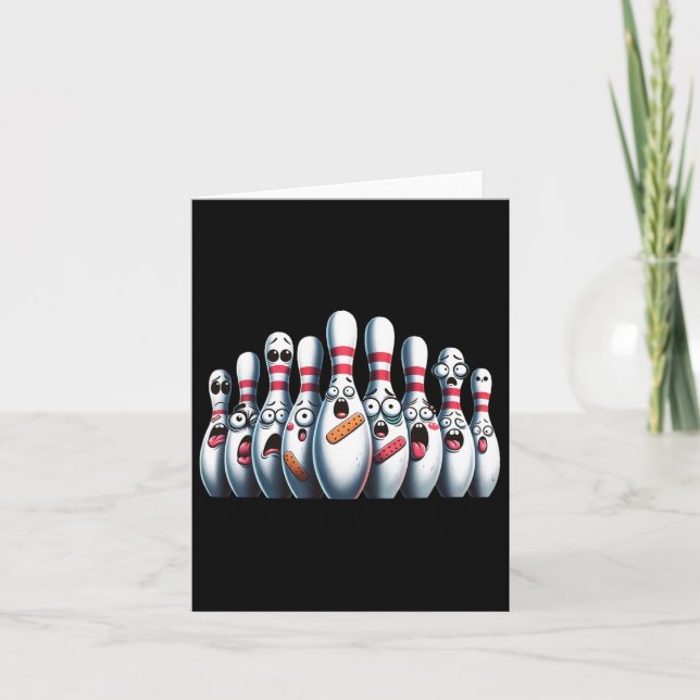 Carte Pins De Bowling Sympa Bowling Sport Bowling Peur (Devant)