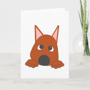 Carte Pinscher Nain Rouille Qui Regarde Dessin Animé