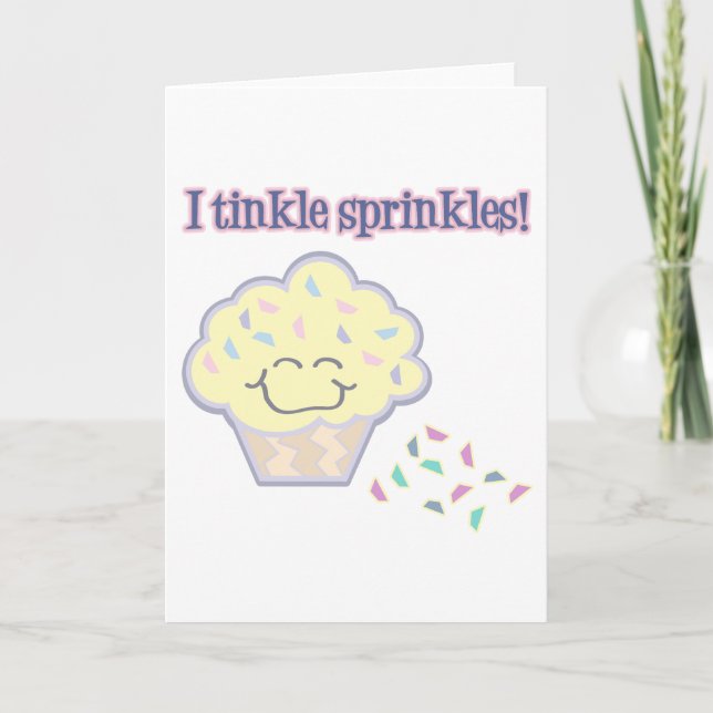 Carte pipi paillettes gâteau rigolo (Devant)