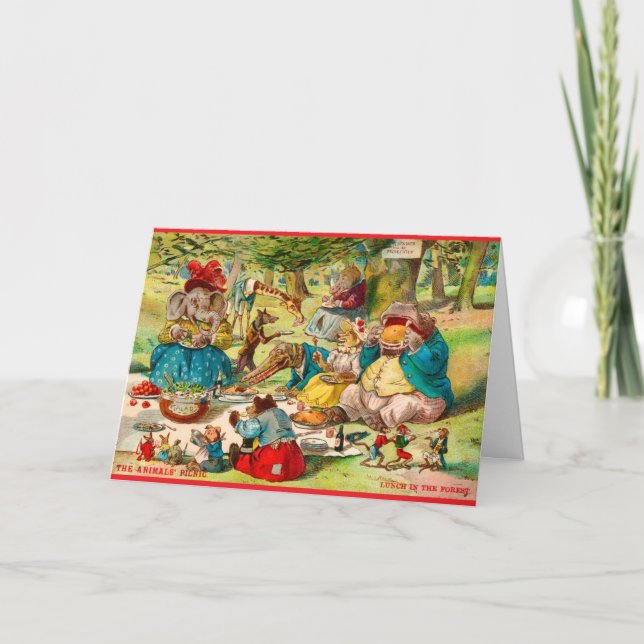 Carte Pique-nique d'animaux (Devant)
