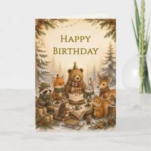 Carte Pique-nique d'anniversaire des amis de la forêt en