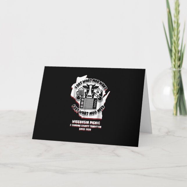 Carte Pique-nique Wisconsin bière, fromage et accordéon (Devant)