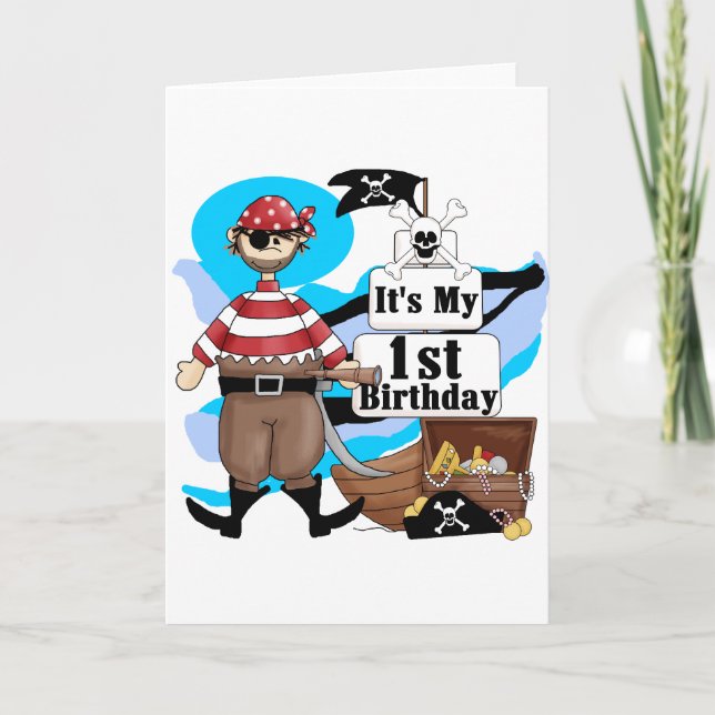 Carte Pirate 1er Anniversaire T-shirts et cadeaux (Devant)