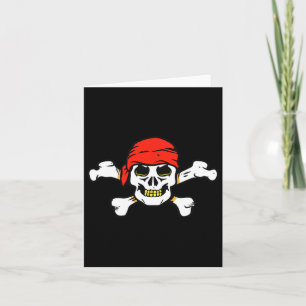 Carte Pirate Crâne et os croisés Squelette Halloween Pou