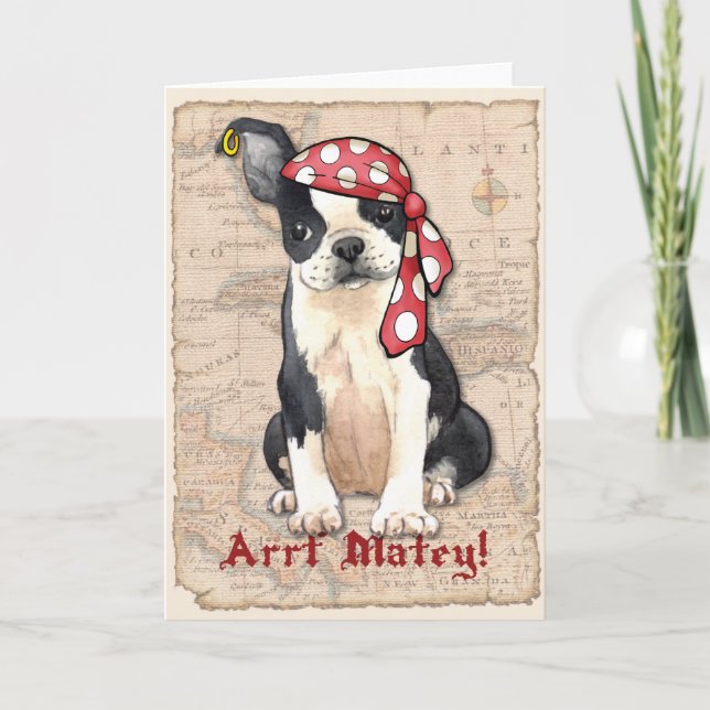 Carte Pirate de Boston Terrier (Devant)