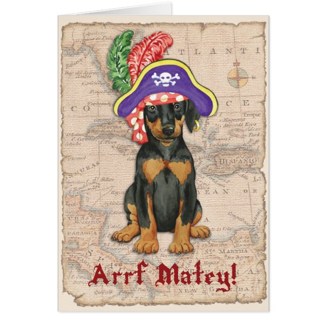 Carte pirate Doberman Pinscher (Devant)