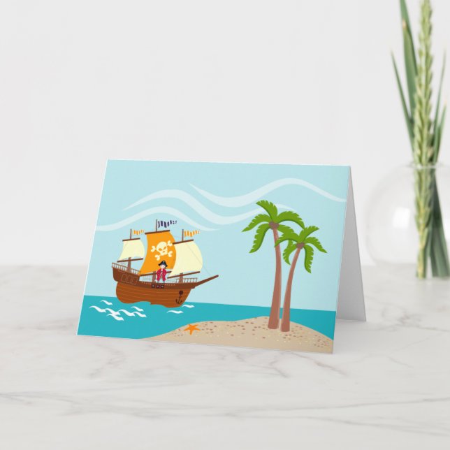Carte Pirate kid birthday (Devant)