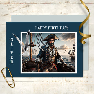 Carte Pirate Ocean Seagull Amusants Anniversaire