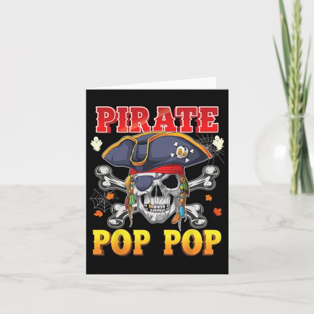 Carte Pirate Pop-pop Skull Crossbones Halloween Costume (Devant)