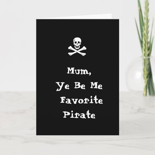 Carte pirate pour la fête des mères (Devant)