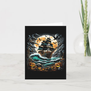 Carte Pirate Ship Storm Halloween Bateau Capitaine Batea