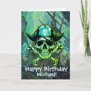 Carte Pirate thème fête adulte Cross Bones Ship