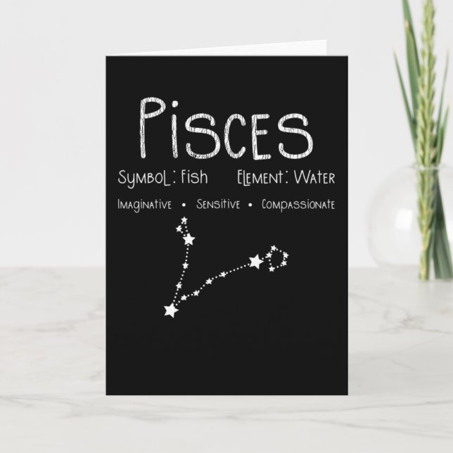 Carte Pisces Horoscope Astrologie Étoile Signal Annivers (Devant)