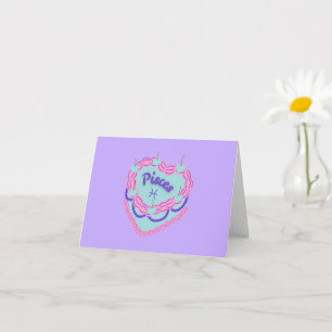 Carte Pisces Zodiac Pastel Coeur Gâteau d'Anniversaire