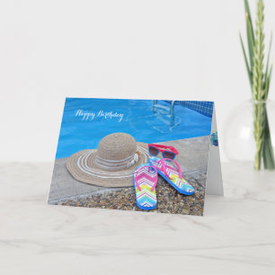 Carte Piscine d'été Anniversaire